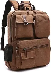 XINYASEE Vintage Canvas Laptop Backpack,Backpack Trekking Camping University Vintage High School Retro University Backpack 16" Laptop Men's Bags Travel School Camping
