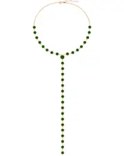 Gabi Rielle Gold Over Silver CZ Drop Lariat Necklace