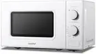 700W 20L White Microwave Oven with 5 Cooking Power Levels, Quick Defrost Functio