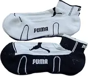 [PUMA] Women's Quarter Crew Cushioned Half Terry Mesh Black/White 2-Pairs Size 9-11