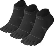 [VWELL] Toe Socks for Men/Women, COOLMAX Five Finger Socks, Compression Athletic Running Socks Ankle Toe Socks (3Pairs)