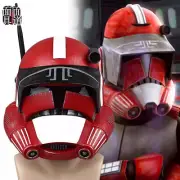 Movie Star Wars:The Clone Wars Hard PVC Helmet Red Mask Cosplay Headwear Props
