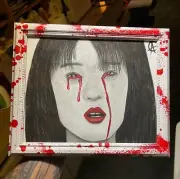 Kill Bill Gogo Yubari Artwork Original Custom Framed Charcoal Acrylic Tarantino