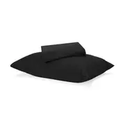 250 Thread Count Cotton Rich Sheet Set - Single Bed, Black