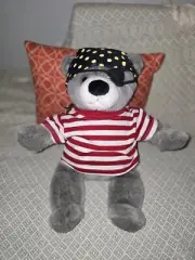 Vintage Explorer Bears Lands End 16" Blue Bear the Pirate 2000 Teddy Bear Plush
