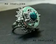 Turquoise Box Ring ,925 Sterling Silver Unique Ring , Handmade Ring