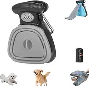 Popodogy Portable Foldable Pet Waste, PopoDoggy Scooper, Dog Poop Scooper with Bag for All Dogs for Walks Or Travel Outdoors (Gray,Large)