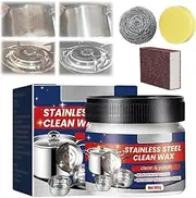 Warmthappy Magical Nano-Technology Stainless Steel Cleaning Paste-Surface Safe, No Residue, 3 in 1 Stainless Steel Clean Wax Cleaner for Oven Sink Grease, Stainless Steel Cleaner Metal Polish(1pc)