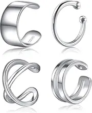 [CHIC & ARTSY] Cuff Earrings 925 Sterling Silver Non-Piercing Fake Helix Cartilage Ear Cuff Earrings Various Styles Fine Jewelry for Women Man