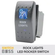 Rocker Switch ROCK LIGHTS - Blue - LED 4x4 Toggle Boat Caravan Marine 12v