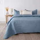 Bambury Single/Double Bed Paisley Coverlet Set Blue Woven Home Decor Bedding