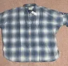 American Eagle Womens Blue Plaid Oversized Button Front Top NWT Size Medium