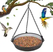 Hanging Bird Feeder Tray Metal Mesh Seed Tray Wild Birds Outdoor Yard Garden