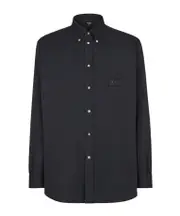 Fendi Roma Logo Patch Denim Shirt XL,L,M black