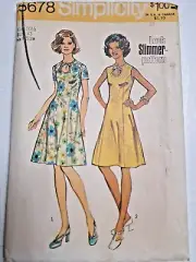 Dress Princess Seam 20 1/2" Simplicity 5678 Sewing Pattern FF Slimmer Keyhole