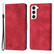 Protective Phone Cover For Samsung Galaxy S23+,Skin Touch Leather Flip Wallet Case