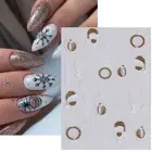 Fake Nail Stickers Adhesive Decoration Festive Christmas Art Snowflake Star Tree