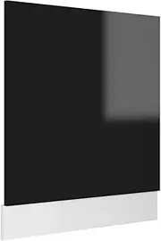 vidaXL Engineered Wood Dishwasher Panel in High Gloss Black, Simple Scandinavian Design, Easy to Clean, 59.5x3x67 cm