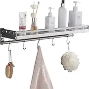 Bathroom Shelf Shower Organiser Wall-Mounted 304 Stainless Steel Punch Silver, 3 Sizes (Color : 50x16x9.5cm)