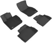 3D MAXpider KAGU Floor Liner Mats 2 Rows Black for MINI HARDTOP 4-DOOR 2014-2022