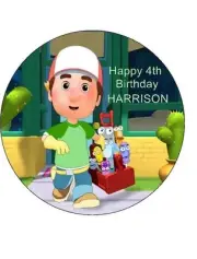 HANDY MANNY 19cm Round Edible Image ICING Sheet Birthday Cake Topper