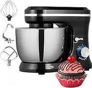 3-in-1 Stand Mixer,5L Tilt-Head Food Mixer,1200w Electric Kitchen Mixer, 8 Speed Large Electric Whisk with Dough Hook, Stirring Paddle & Egg Cage,for Baking