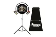 Target Darts OMNI Tex Titan Dart Board, Black Surround, Dart Mat, Stand + Darts
