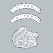Mongoose - Mid school Stem cap and threadless cap decals WHITE decal - old schoo
