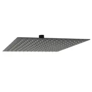 WELS 300x300mm 12" Ultra Thin Square Rainfall Shower Head Sprayer 304 SUS Black