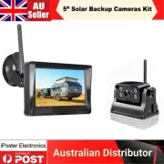 Wireless 5" Monitor 2x Backup Camera Battery Magnetic Power Bank For Caravan Rvs