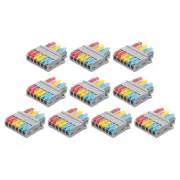 10pcs Din Rail Press Quick Terminal Blocks Splicing Wire Connectors(3 in 6 out)