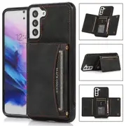 Three-fold Leather Phone Case For Samsung Galaxy S21+
