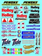 WHITE VINYL SHEET 1A HOLLEY- R/C MODEL Decal - HUGE 1/6TH TO 1/4 SCALE DIE-CUT -