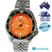 Seiko Japan Automatic Orange SKX011 SKX011J2 Stainless Steel Watch Mens Diver