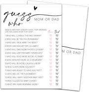 Hilarious Baby Shower Games, Guess Who Mom or Dad Game, Minimalism Baby Shower D
