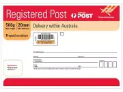 Australia Post Registered Post B4 Prepaid Envelope – 50 Pack