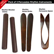 Folk Hand Percussion Rhythm Musical Instruments Wooden Claves Bones Irish Spoon