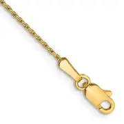 14K Yellow Gold 7 Inch 1mm Round Parisian Wheat With Lobster Clasp Bracelet