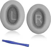 Professional Replacement Ear Pads for Bose QuietComfort 35 (QC35) & QuietComfort 35ii (QC35ii),Premium Headphones Earpads Cushions with Softer Leather and Memory Foam, Silver