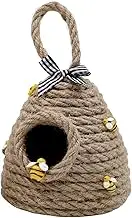 Handmade Beehive Ornaments, Bee Hive Pendant Hand Woven, Stylish Honey Bee Figurine Tiered Tray Decorations For Farmhouses Home Shelves