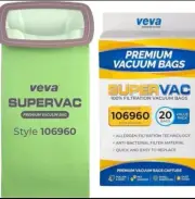VEVA 20 Pack Premium SuperVAC Vacuum Bags 106960 MicroAllergen Filtration