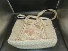 America & Beyond ROSE GOLD GARDEN Beaded Tote Bag w/Pouch & 2 Straps NWT