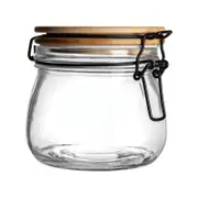 Argon Tableware Airtight Storage Jar with Wooden Lid - Round - 500ml