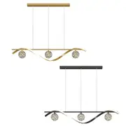 BAMDECOR Luxury Hand Blown Glass LED Pendant Light 100cm Adjustable 3 Color Dimmable Remote Control for Dining Bar Living Room