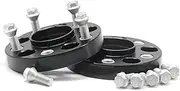 Szwaldaper Spacers 2Pieces 20/25/30/35/40/45/50mm, Forged Aluminum Alloy 6061-T6 Car Wheel Spacers, for PCD 5x112 57.1mm Wheel Adapter, for VW, Shims Plate Car Wheel Spacer Adapter(Black 35MM)