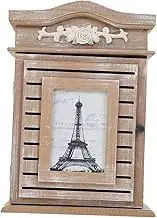 NUOBESTY Key Locker Photo Holder Wooden Key Box Home Storage Wall Mountable Antiqued Decor