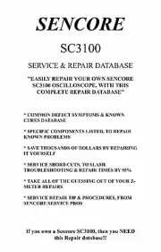 SENCORE SC3100 (SERVICE & REPAIR DATABASE) Symptoms&Cures, Precise Repair Detail