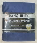 Tranquility Weighted Blanket Embossed Plush Antimicrobial Washable Cover Navy