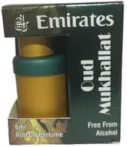 Generic Oud Mukhallat Alcohol-Free Roll-On Perfume, 6 mL, Unisex