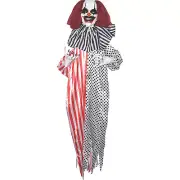 Sunstar Shaking Clown Light-Up Animated Hanging Halloween Decoration - 5 ft - Re